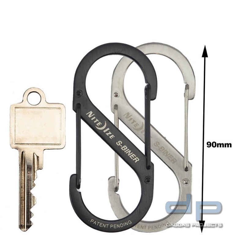 NiteIze Doppelkarabiner S-Biner Edelstahl Größe 4