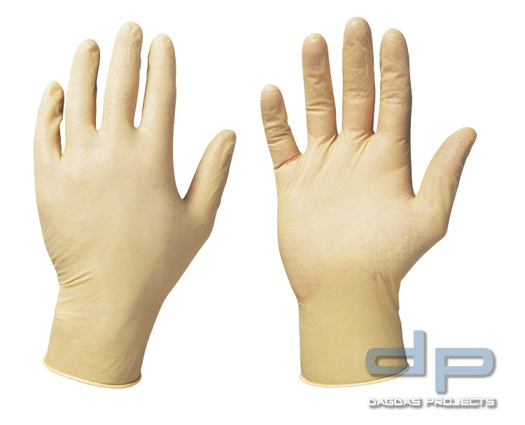 Latex-Einweghandschuhe puderfrei in Hellbeige
