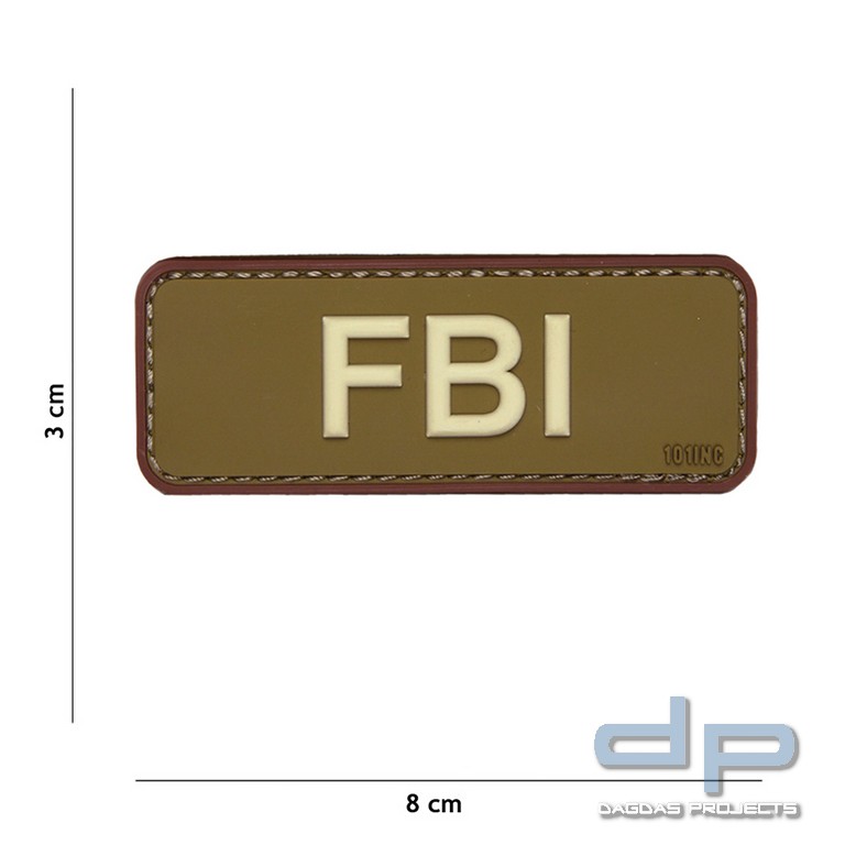 Emblem 3D PVC FBI grün/braun