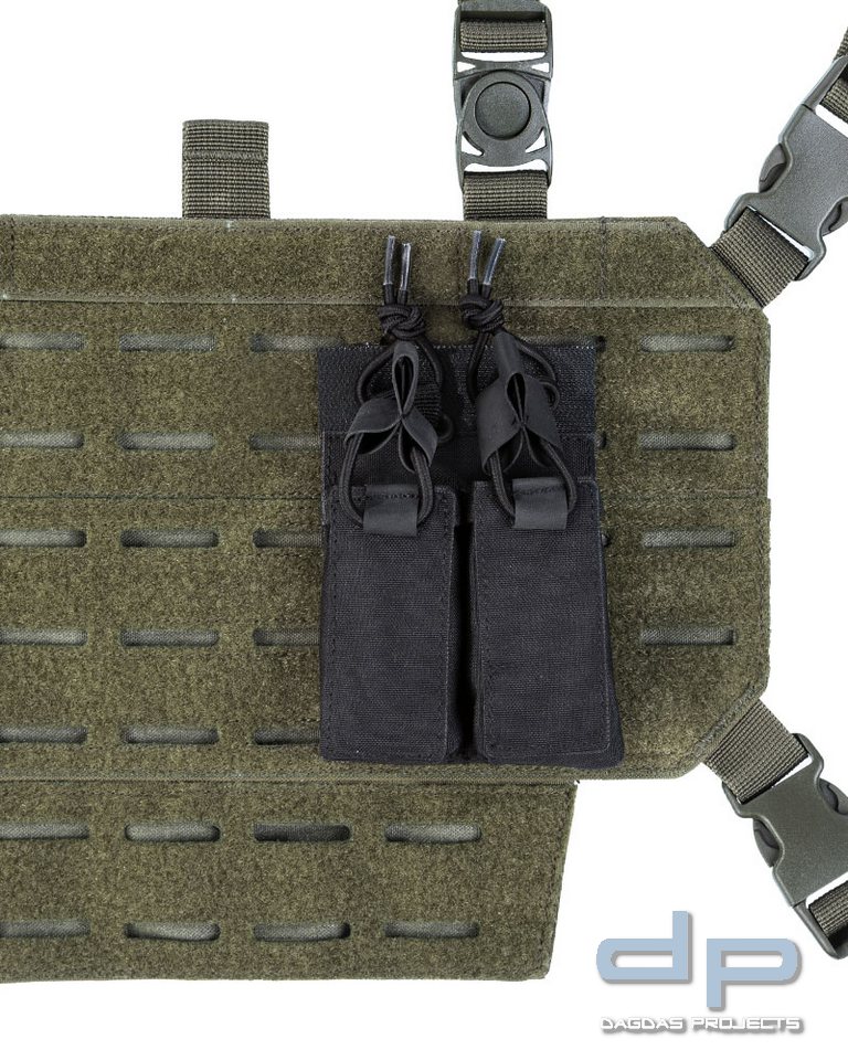 MAG.TASCHE F.PISTOLE DOUBLE M.KLETTRÜCKEN SCHWARZ VPE 5