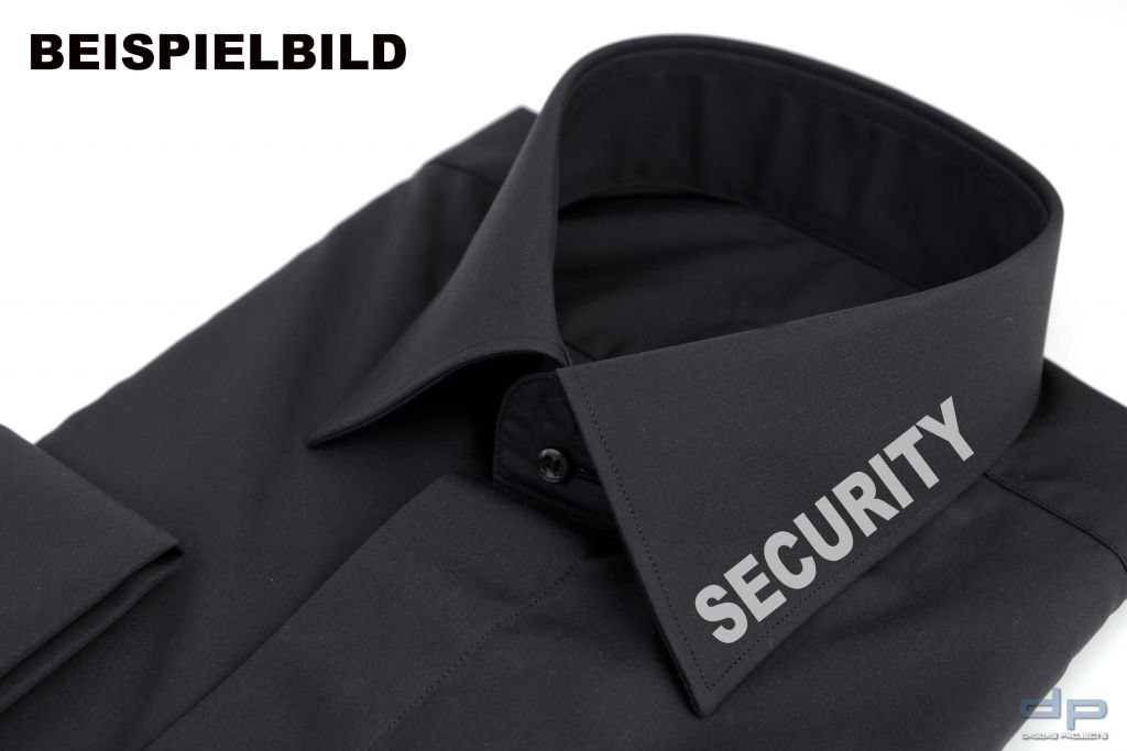 Kurzärmeliges Popeline-Hemd hellblau mit Kragenaufdruck nach Wunsch in Reflex silber
