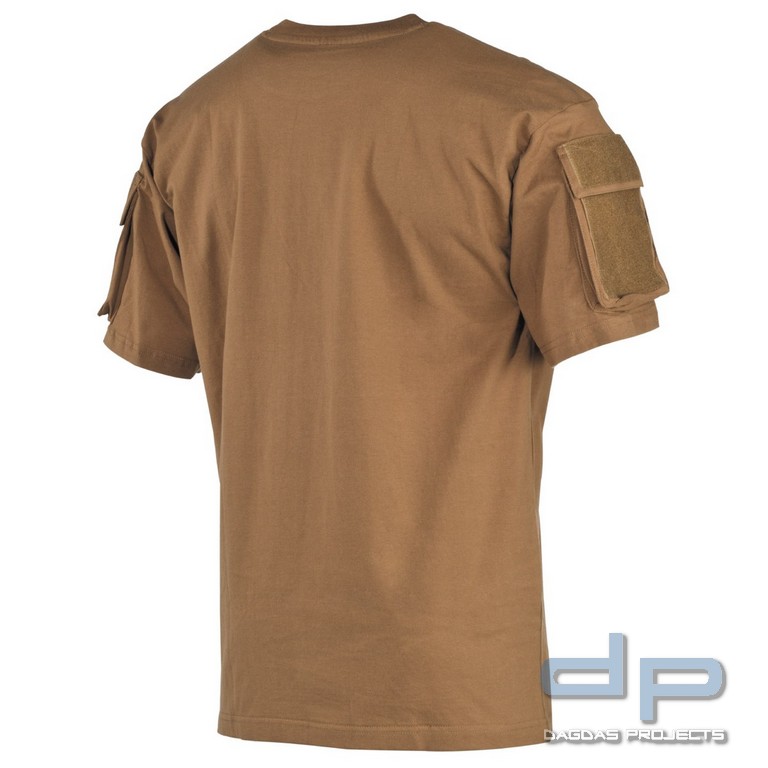 US T-Shirt, halbarm, coyote, mit Ärmeltaschen