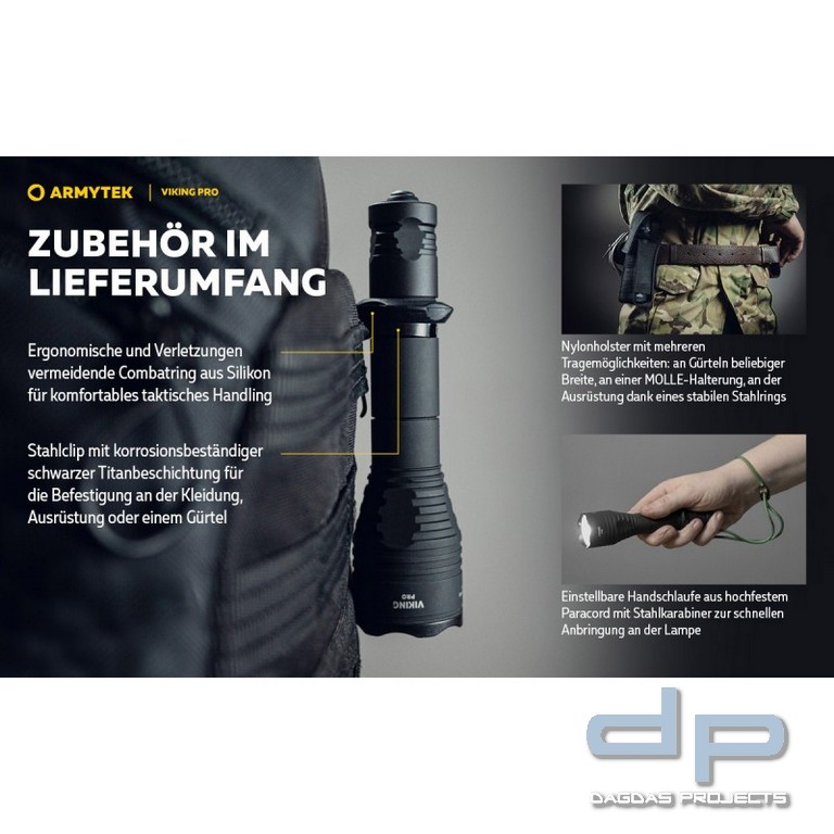 ARMYTEK Taschenlampe Viking Pro inkl. Akku
