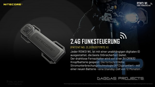 NITECORE WIRELESS REMOTE SWITCH RSW2I WL (FERNBEDIENUNG FÜR TASCHENLAMPEN)