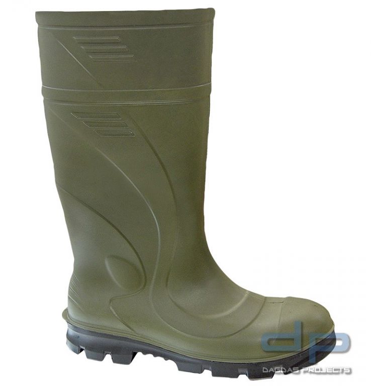 PU-Stiefel in Grün/Schwarz