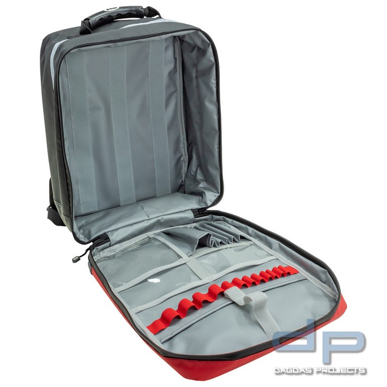 Dönges Notfallrucksack SEG mit Innentaschen, rot/schwarz, 360 x 420 x 190 mm
