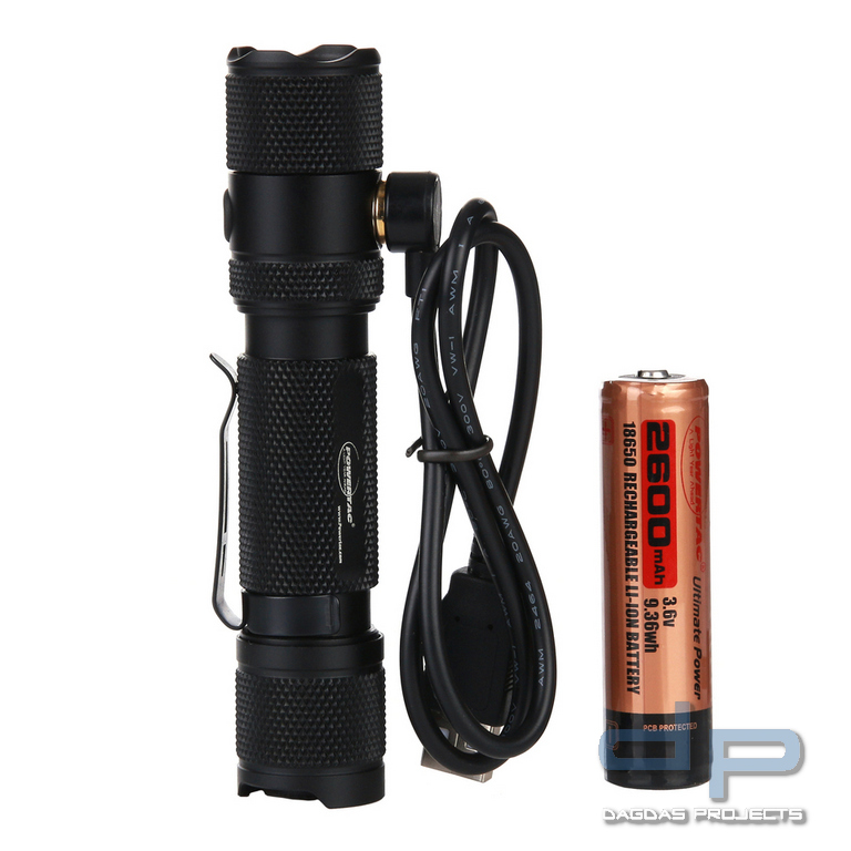 PowerTac Flashlight M5 USB/Magnetic rechargeable