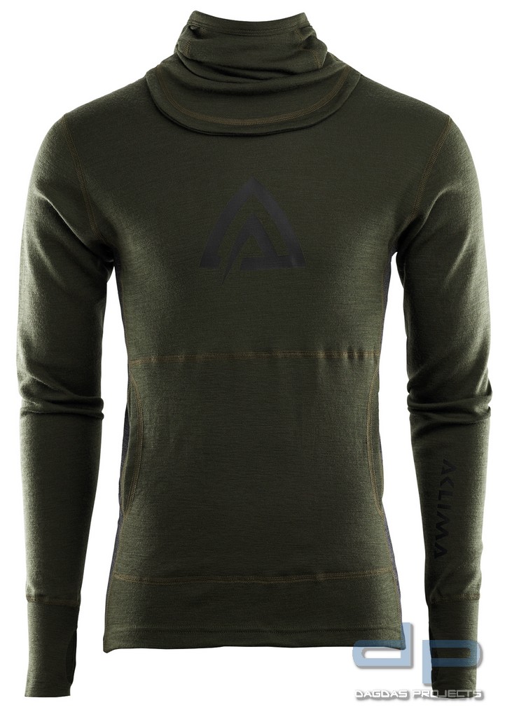 Aclima WarmWool Hood Sweater Oliv