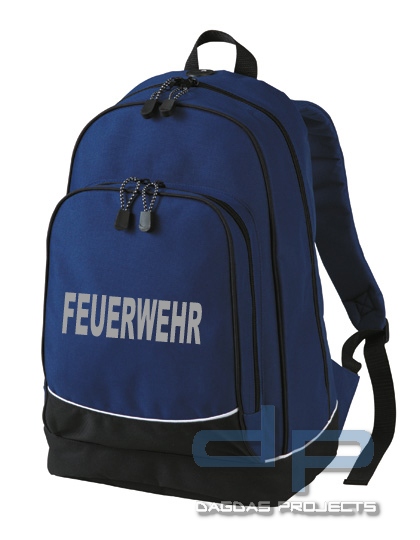 Behördenrucksack mit Wunschtext in reflex silber