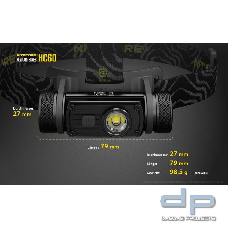 NiteCore® Kopflampe HC60 inkl. Akku