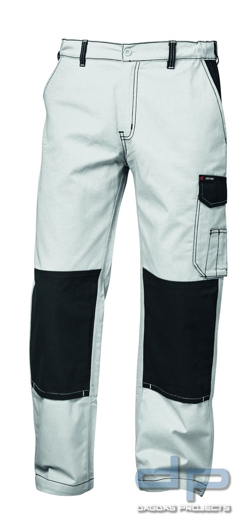 TWILL BUNDHOSE in WEISS/SCHWARZ