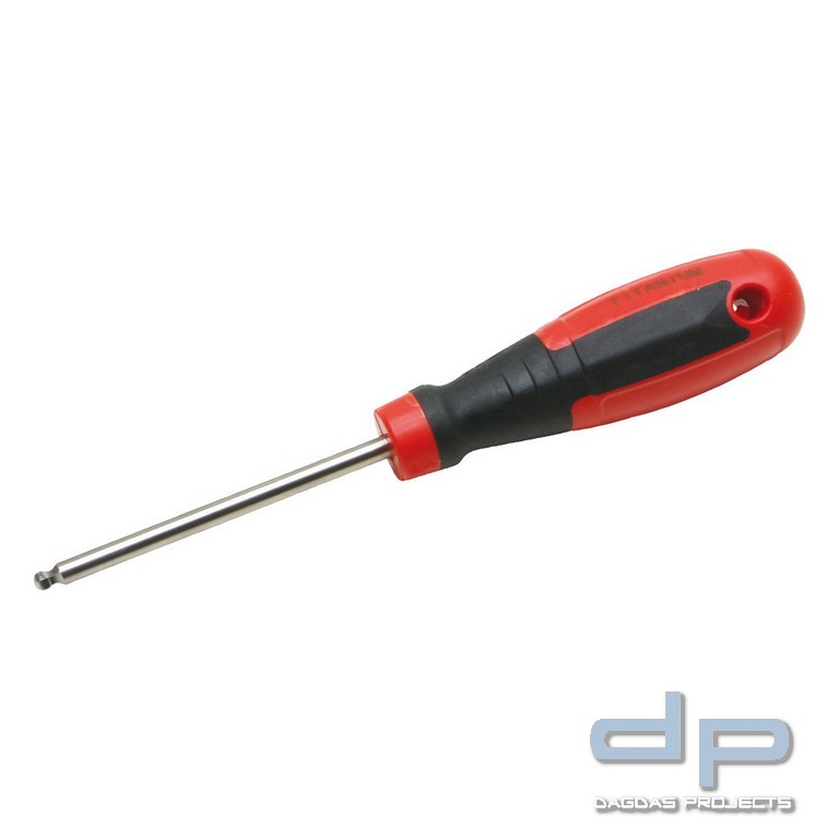 Sechskantstiftschlüssel, gerader Griff und Kugelkopf, Titan, SW 6,0 mm