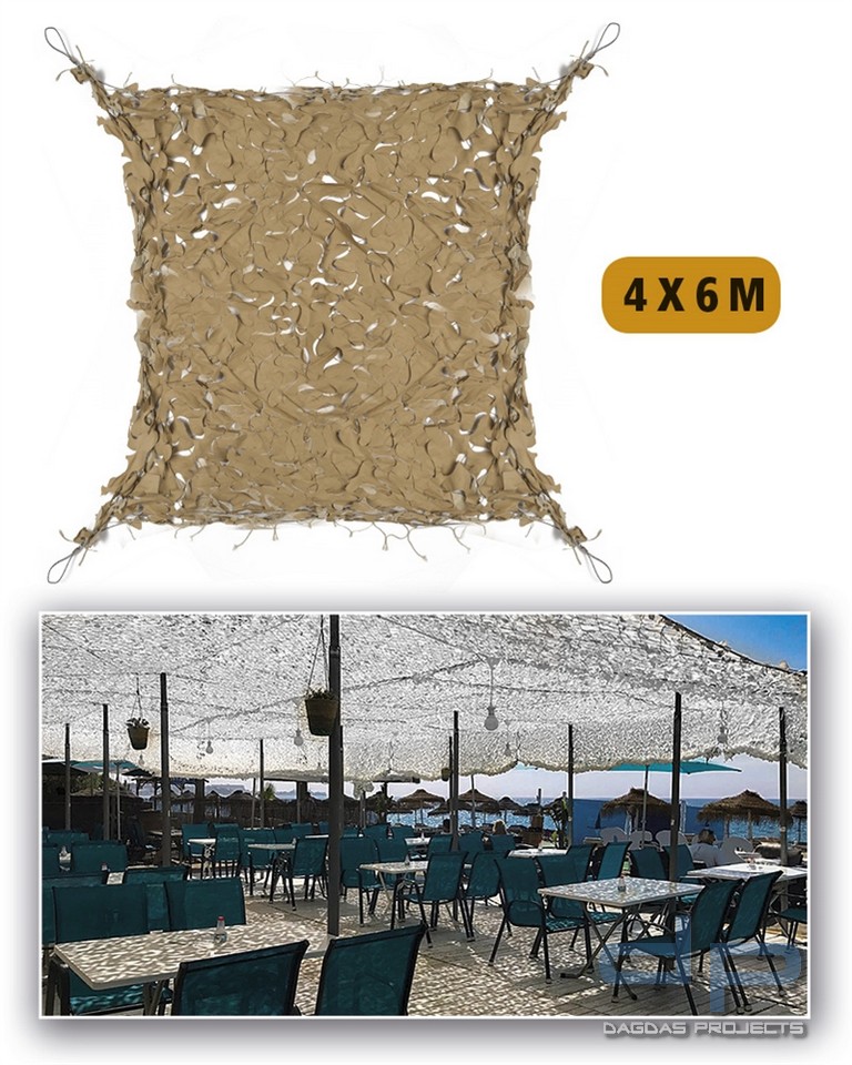 NETZ BROADLEAF ′SHADE SAIL′ 4,0X6,0 DESERT