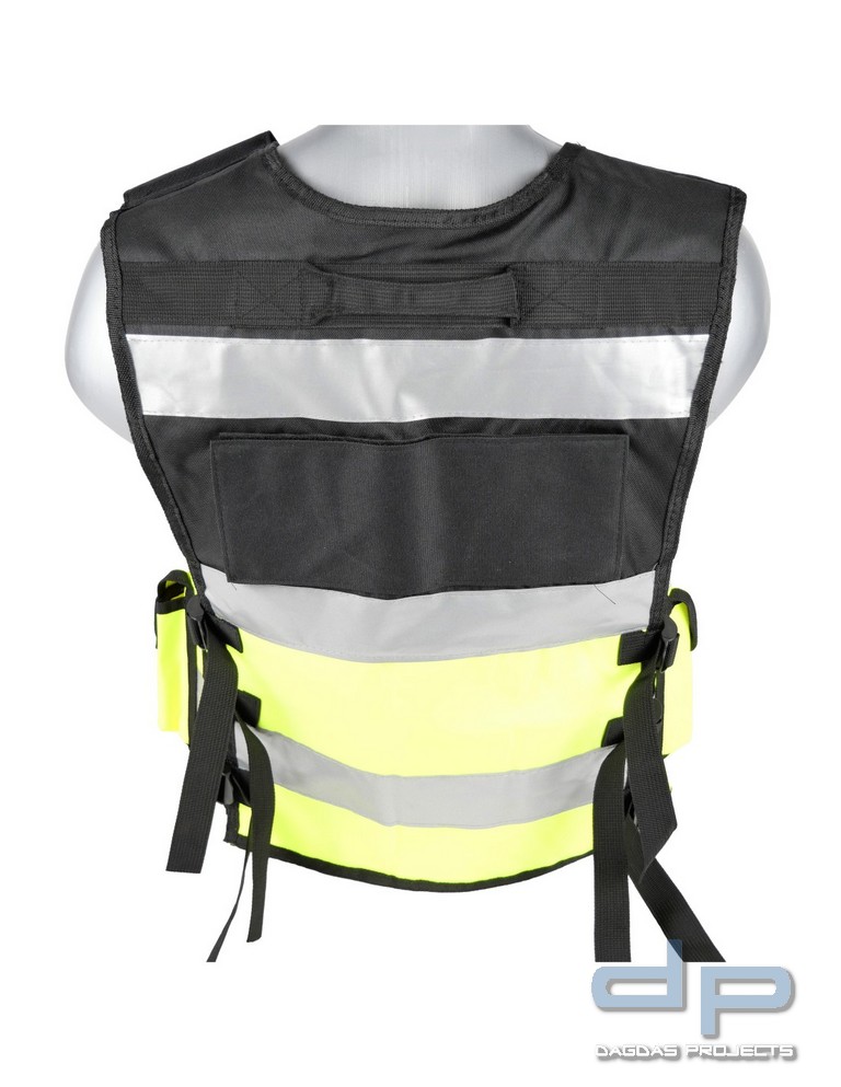 Warnschutz Sicherheitsweste Tac mit Taschen, neongelb/schwarz