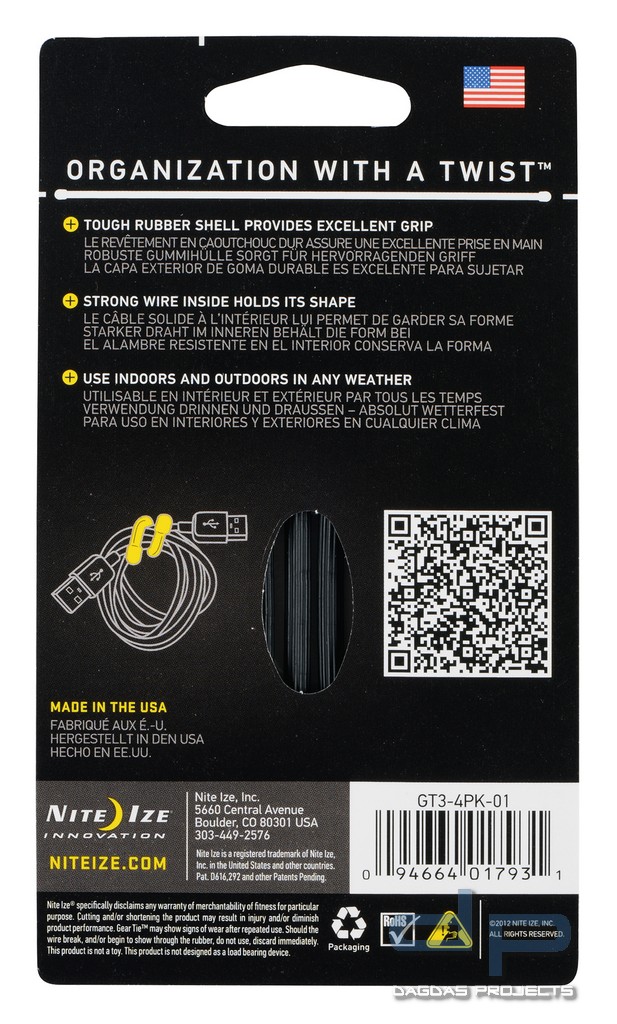 Nite Ize Gear Tie Kabelbinder 7,6 cm 4 Stück