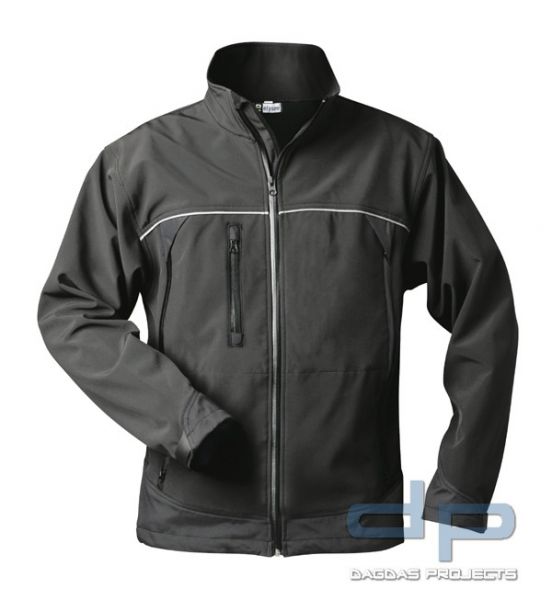 Softshell Jacke schwarz mit Wunschtext, Größe: 3XL