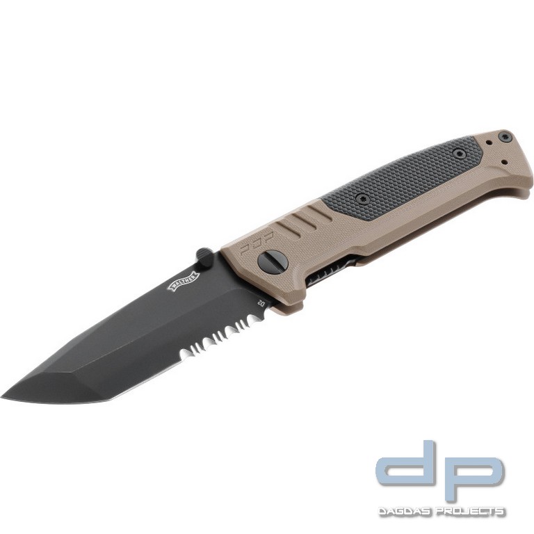 WALTHER® PDP Knife Einhandmesser, Liner Lock, Tanto 50/50 Klinge