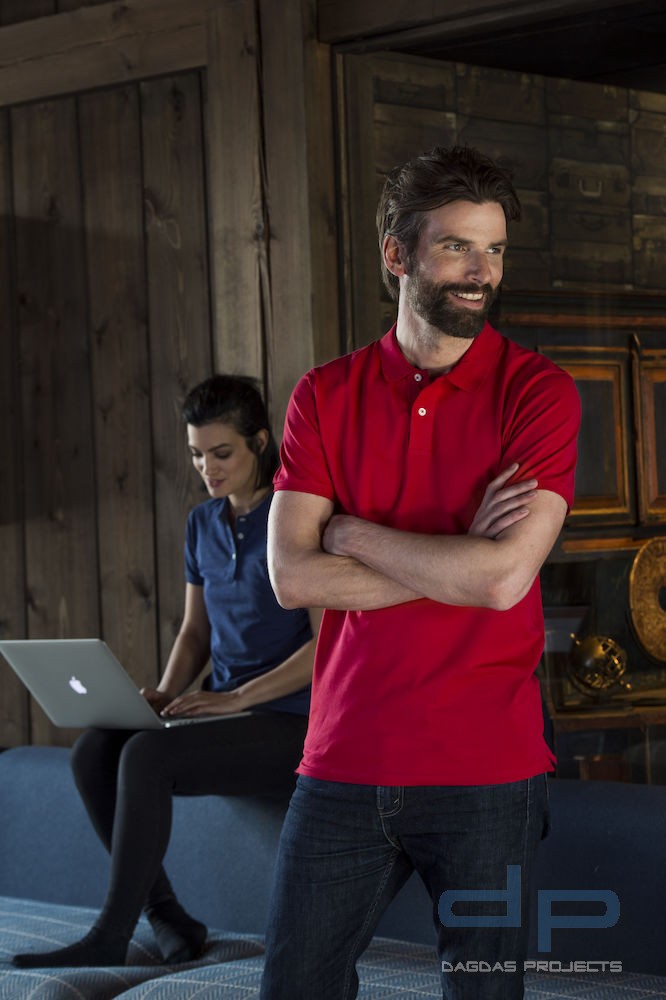 Behörden Strech Premium Polo mit Wunschtext Weiß und Dark Navy in Größe XL