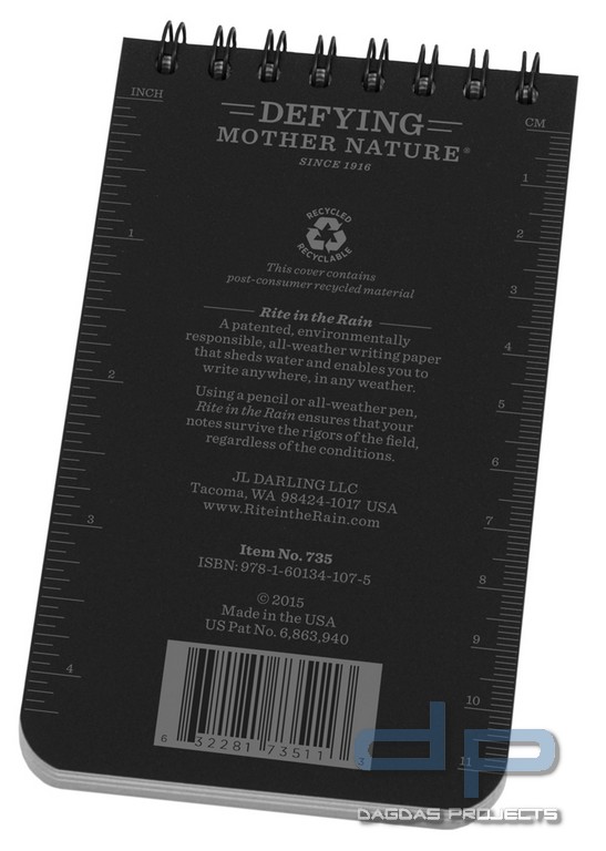 Rite in the Rain Tactical Notebook Cover 3" x 5" in verschiedenen Farben