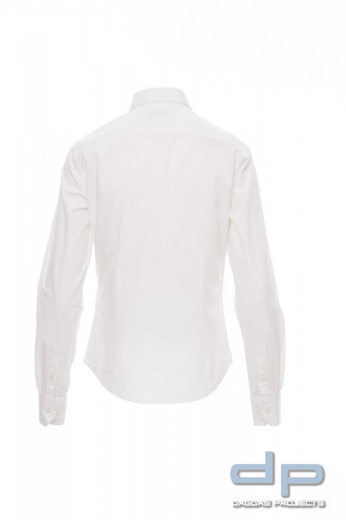 Payper Damenbluse "Manager Lady" in Hellblau und Weiß mit Aufdruck nach Wunsch