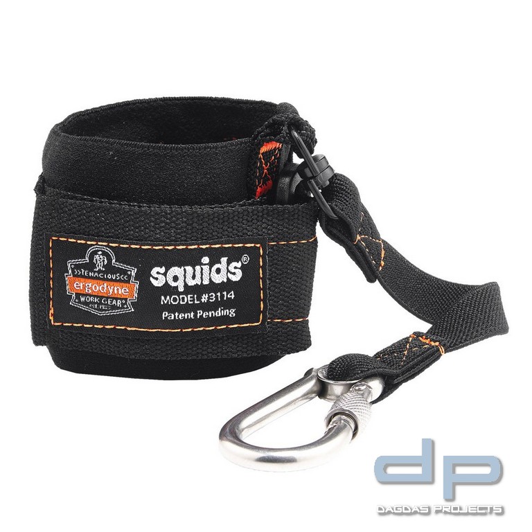 Ergodyne Sicherungsriemen, Handgelenk, für Karabiner Squids 3114, schwarz VPE 6