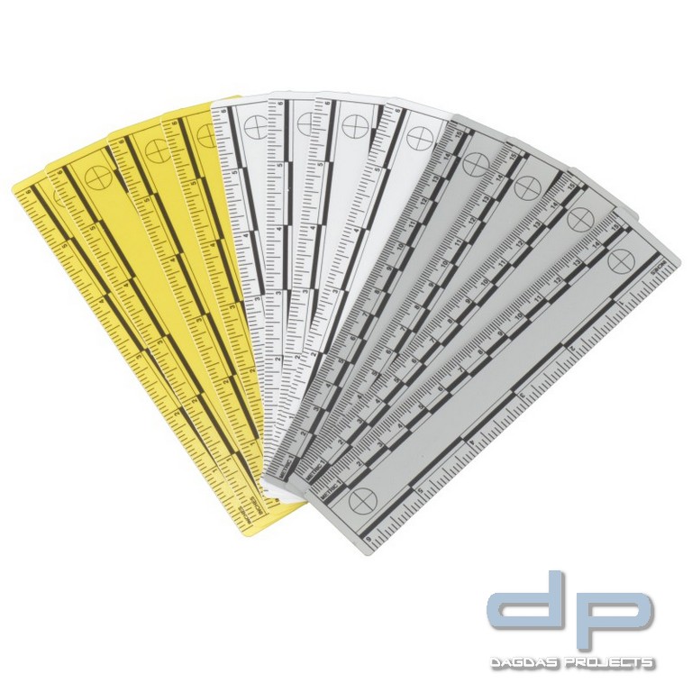 Vinyl Beweisfoto Maßstab, 12er Pack, 3 Farben