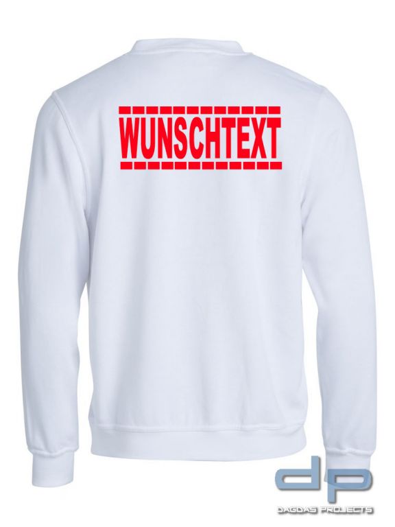 Clique Basic Roundneck mit Wunschaufdruck gestrichelte Linien in verschiedenen Farben