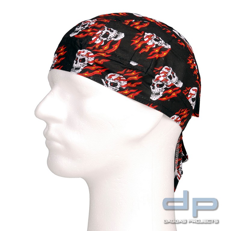Bandana cap flaming Totenkopf