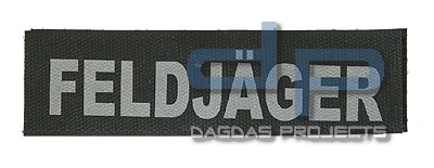 Reflektierender Schriftzug Klein Feldjäger Maße 13x3,8 cm