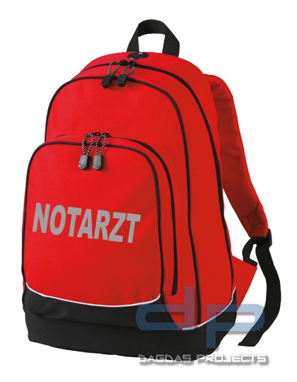 Behördenrucksack mit Wunschtext in reflex silber