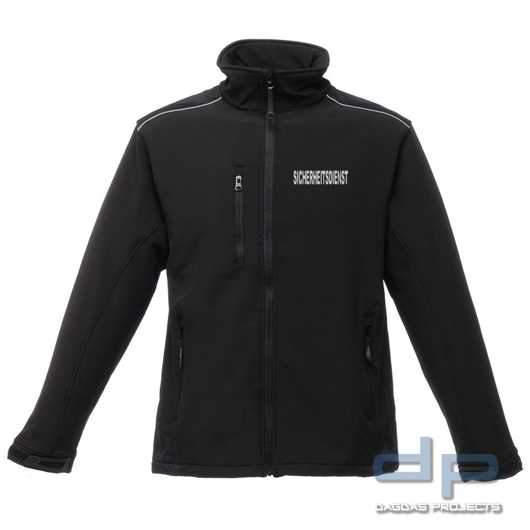 Behörden Softshell Jacke in verschiedenen Farben mit Wunschbeschriftung in reflex silber