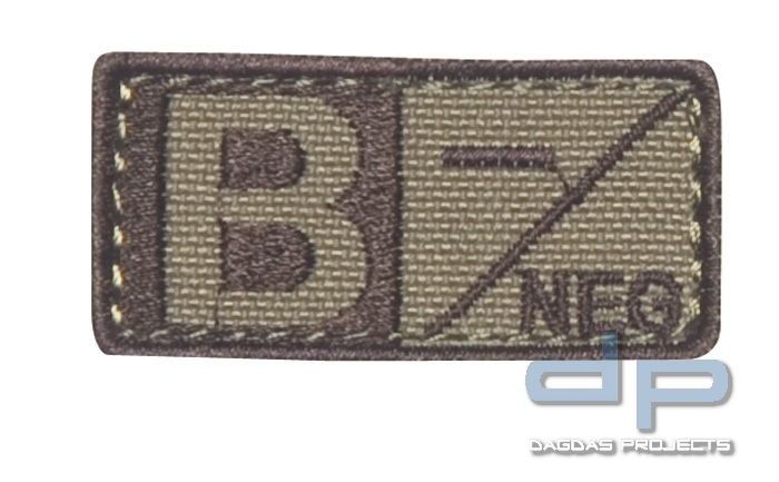 Blutgruppenpatch Coyote/Braun B neg - 229B-003