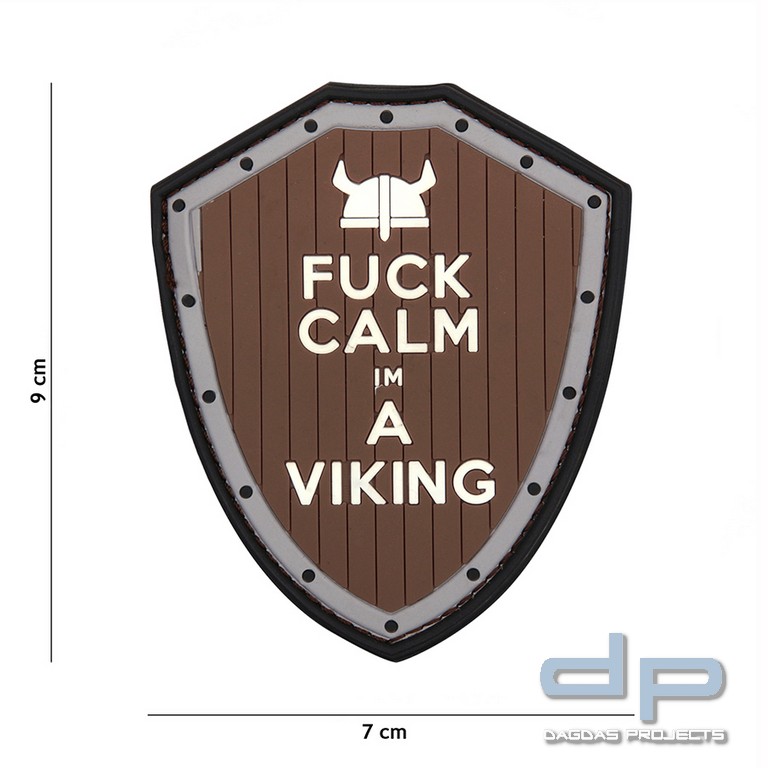 Emblem 3D PVC Fuck Calm braun/grau