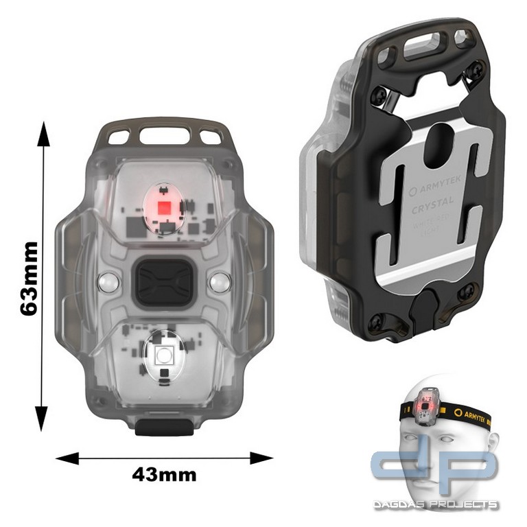 ARMYTEK Multifunktionsleuchte Crystal, Weiß - Rot, integr. Akku