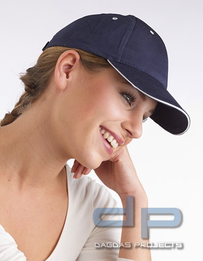Baseball-Cap mit Klettverschluss in Schwarz und Blau