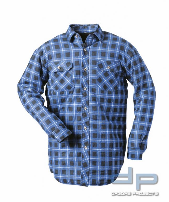 Thermohemd in Blau/Schwarz-Kariert