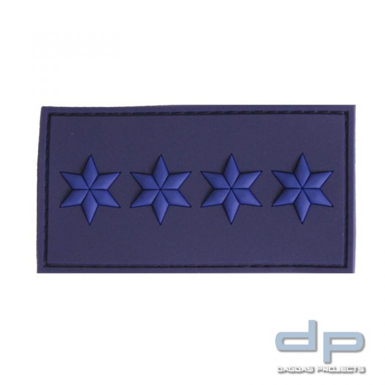 Klettabzeichen POLIZEIHAUPTMEISTER 75 x 40 mm, blau / 4 blaue Sterne