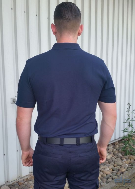 ETZEL Dienstpoloshirt unisex mit Wunschaufdruck und gestrichelte Linien in reflex silber