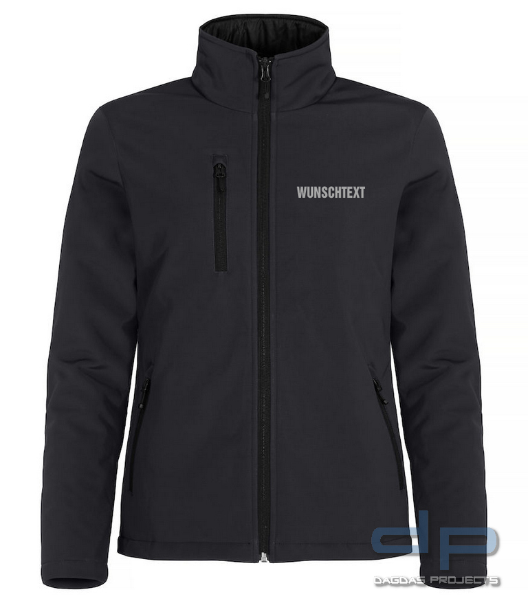 Behörden Padded Softshell Jacke Lady mit Wunschaufdruck in reflex silber
