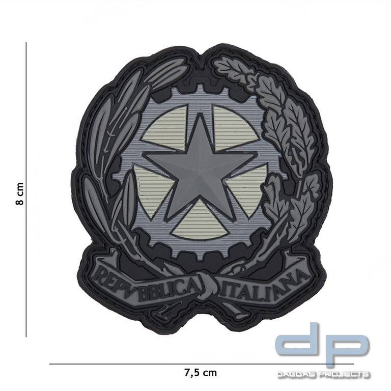 Emblem 3D PVC Italienischer Stern grau