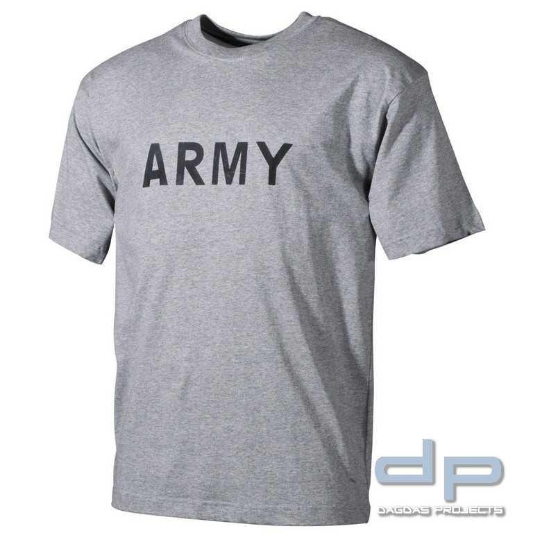T-Shirt, bedruckt, "Army", grau