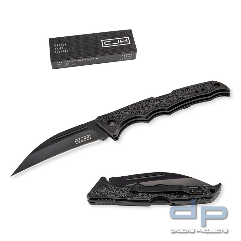 CJH Taschenmesser schwarz mit Back Lock Mechanismus