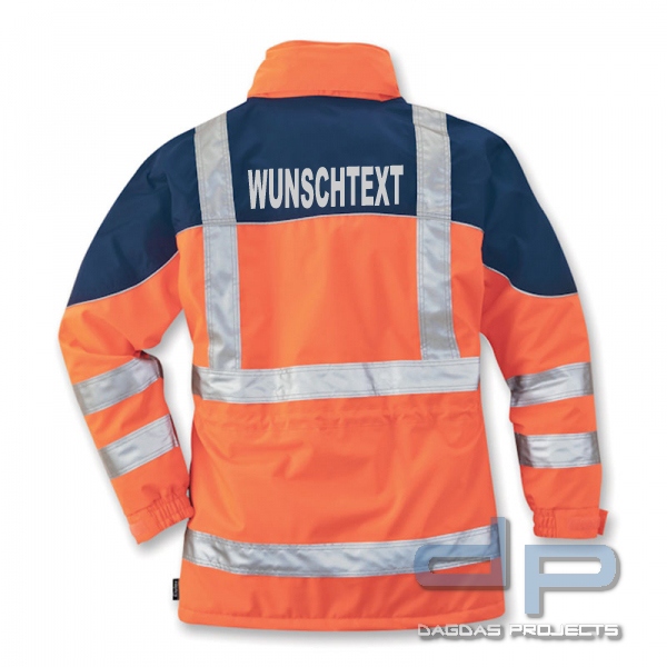Warnschutz-Parka SAFETY PLUS Orange/Navy Wunschbeschriftung möglich