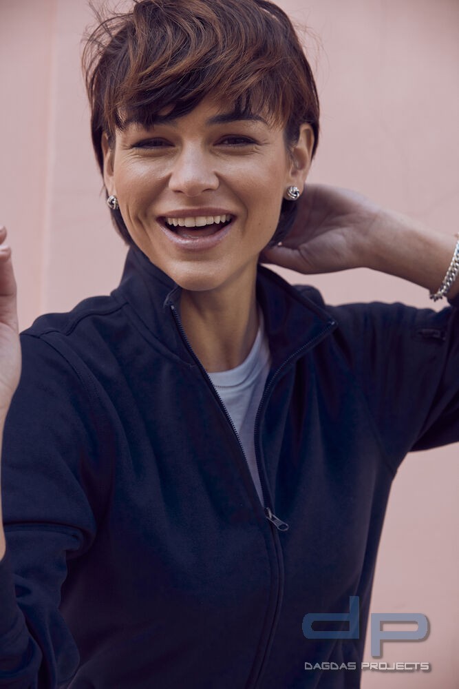 Basic Active Cardigan mit Wunschaufdruck in verschiedenen Farben Farbe: Dunkelblau Größe: S und XL