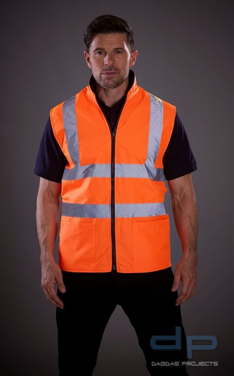 Reversible Fleece Bodywarmer orange oder gelb