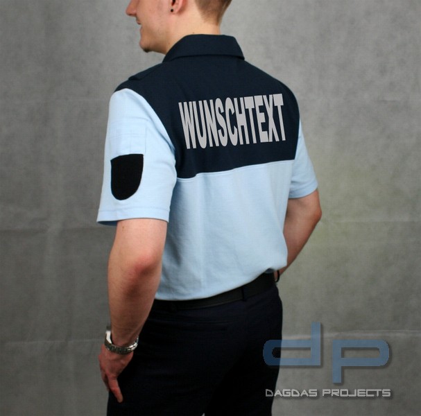 ETZEL Herren Uniform Poloshirt mit dem Aufdruck JUSTIZ auf Brust und Rücken Größe: XL