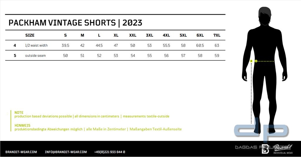 Packham Vintage Shorts in verschiedenen Farben