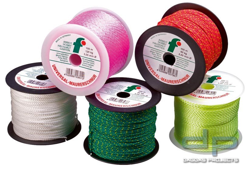 UNIVERSAL-MAURERSCHNUR 3,0 MM in verschiedenen Farben 6-er Pack
