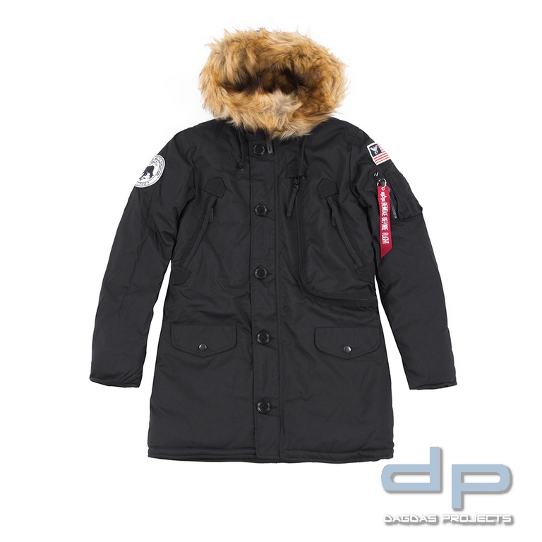 Alpha Industries Kapuzenparka Polar Jacket Wmn Schwarz Größe: XL
