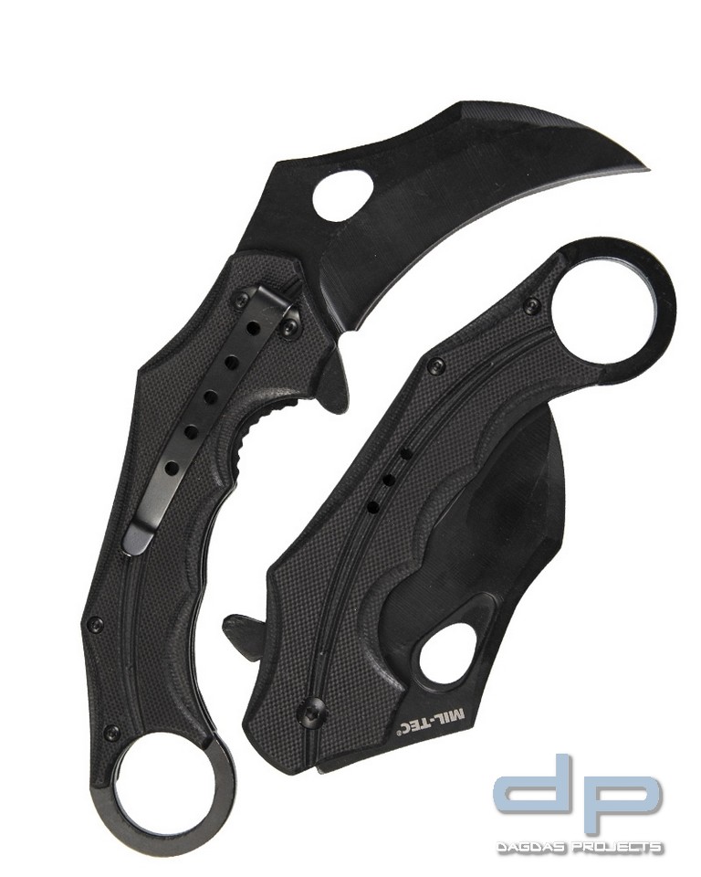 EINHANDMESSER G10 KARAMBIT SCHWARZ VPE 5